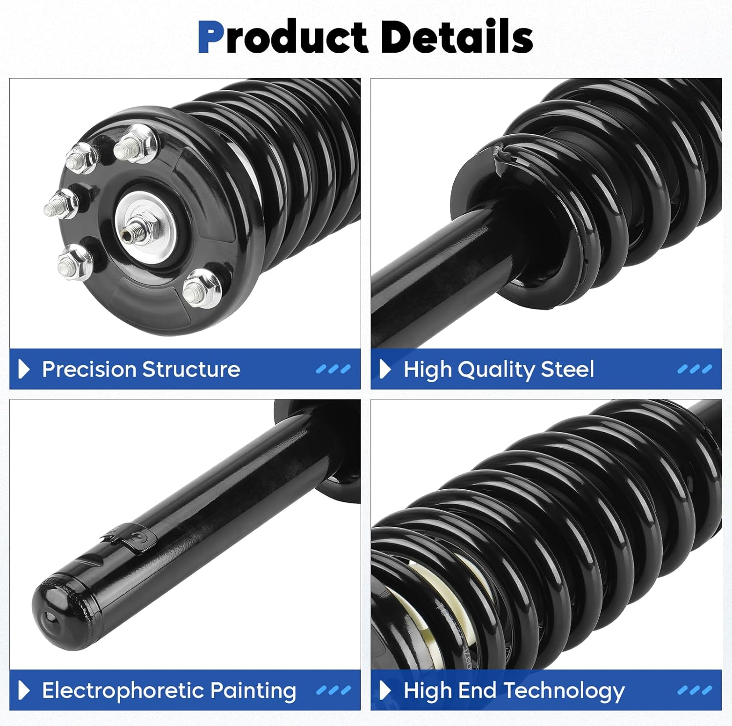 Front Struts Assembly Fit for 2003-2007 Honda Accord, Shock Absorber & Sway Bars End Links, Replace for 172123L 172123R K90660 (Set of 4)
