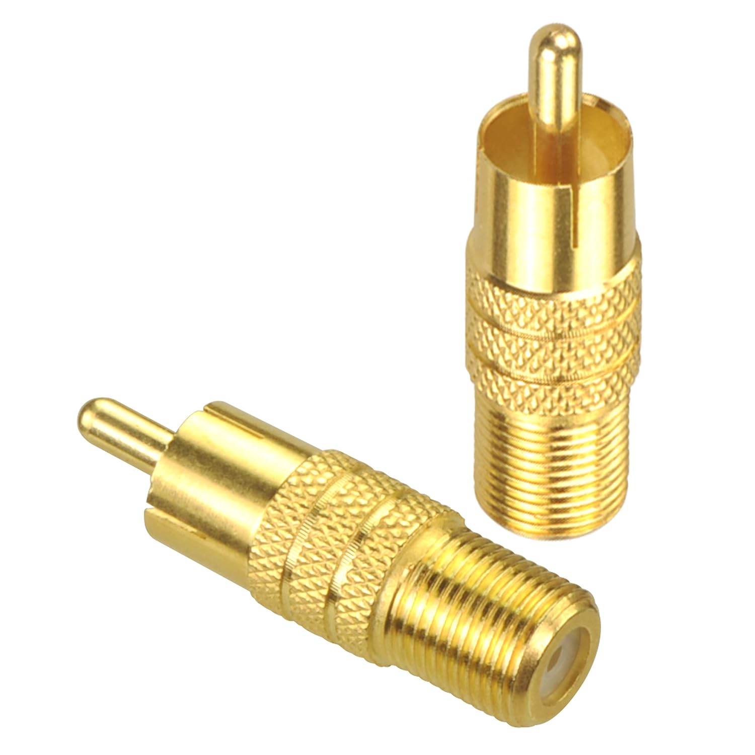 VCE F-Type Female to RCA Male Coaxial Cable Audio Adapter Gold Plated Connector, 2-Pack : Electronics