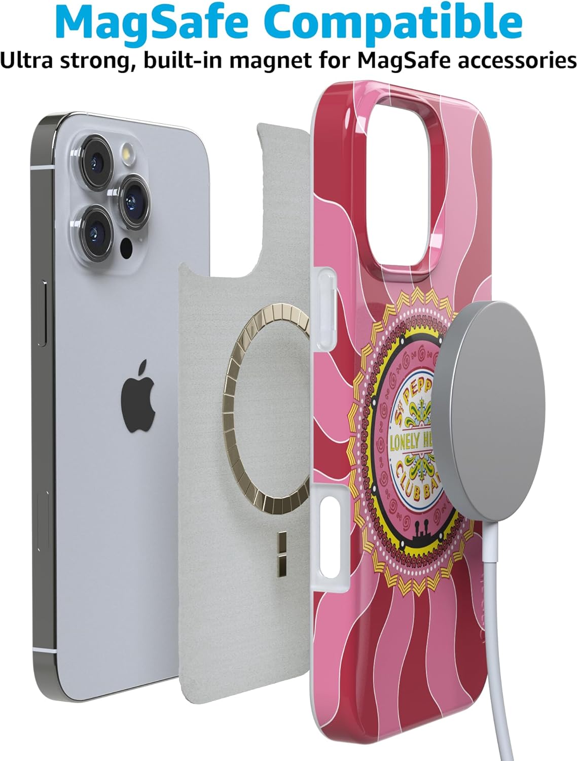 Casely iPhone 16 Pro Max Case | Lonely Hearts Club | The Beatles SGT. Pepper's | Compatible with MagSafe | Classic Ultra Slim Design