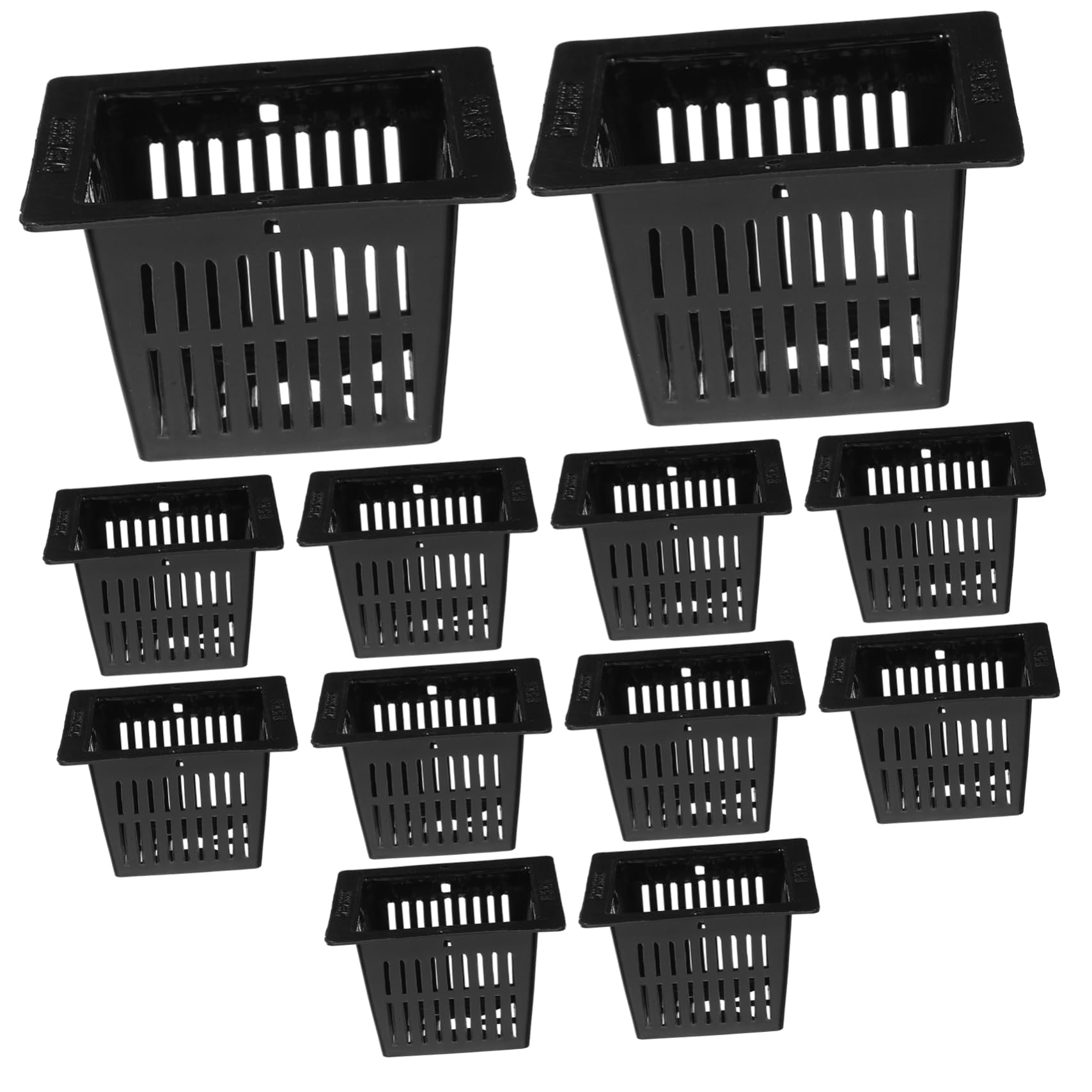 Holibanna 12Pcs Net Pots for Hydroponics Square Nursery Planters with Optimal Drainage and Lightweight Design for Starting and Young Plants