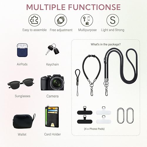 Miniatura 4 de BFSDDM - Cordón universal para teléfono celular cordón cruzado para teléfono celular cordones de nailon para teléfono alrededor del cuello