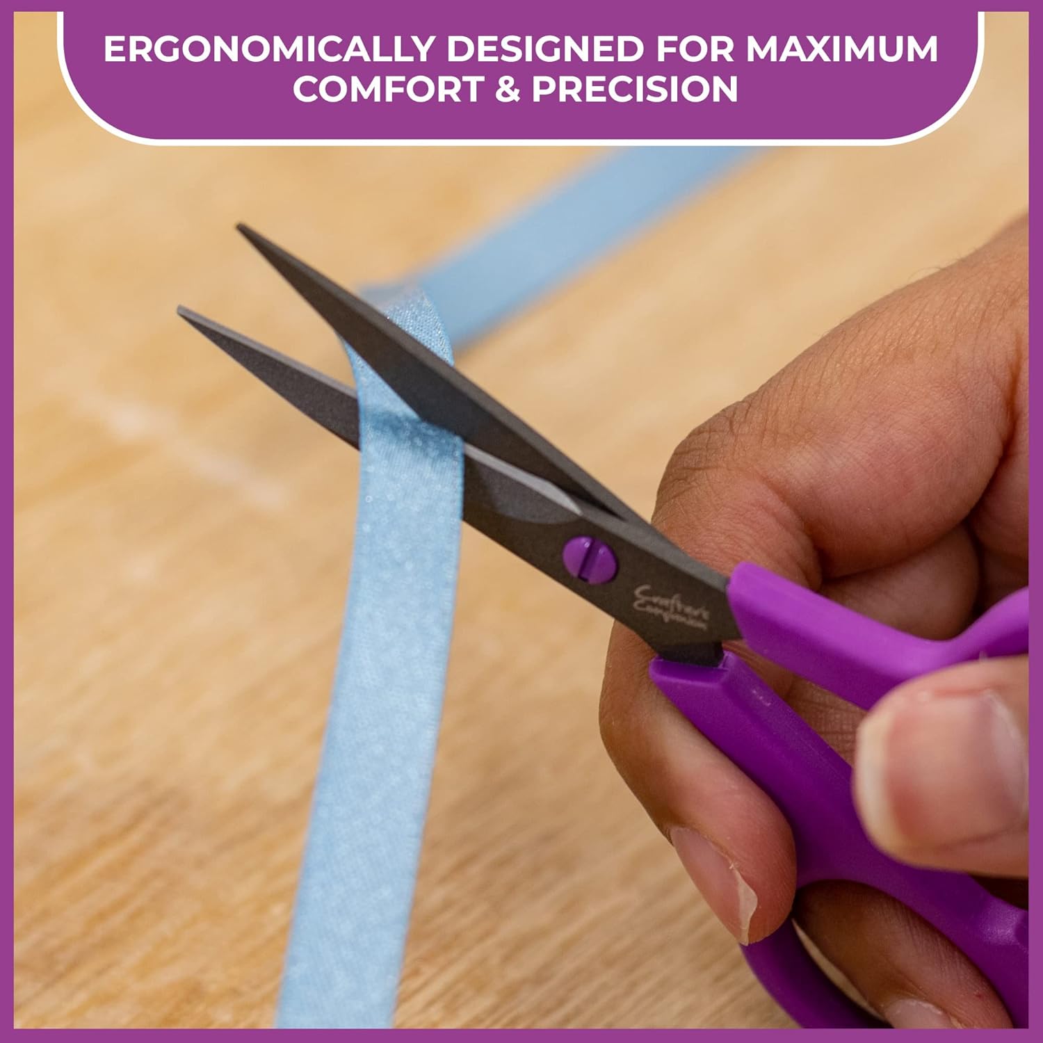 Crafter's Companion Sharp Craft Scissors For Adults - Japanese Precision Stainless Steel Blades - Non-Stick Teflon Coated - Ergonomic Design - Perfect for Paper, Card, Felt and Fabric -(4.5 Inch)