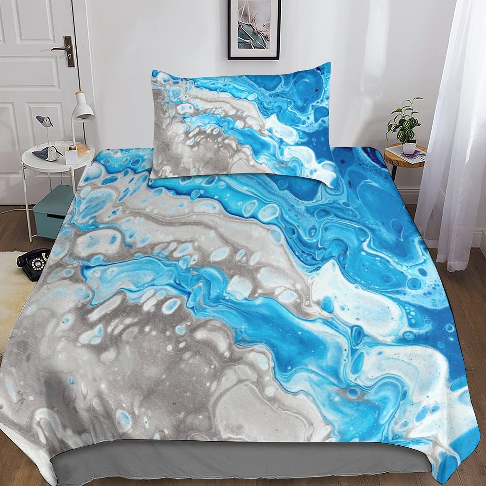 Housse de couette 135x200 microfibre hypoallergénique facile à laver