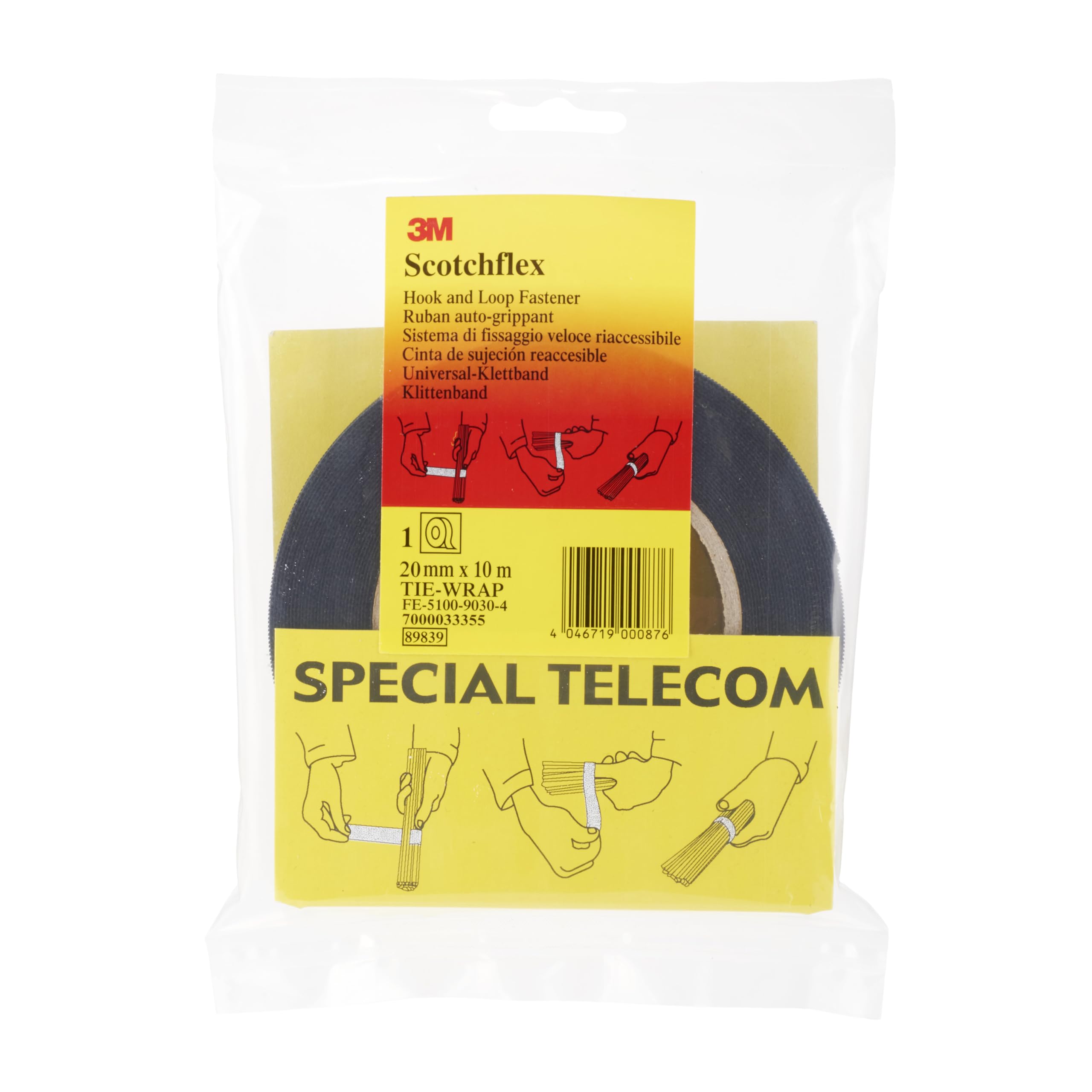 Cinta Scotchflex™ de 3M 20 mm: sujeción ajustable y reutilizable de 10 m