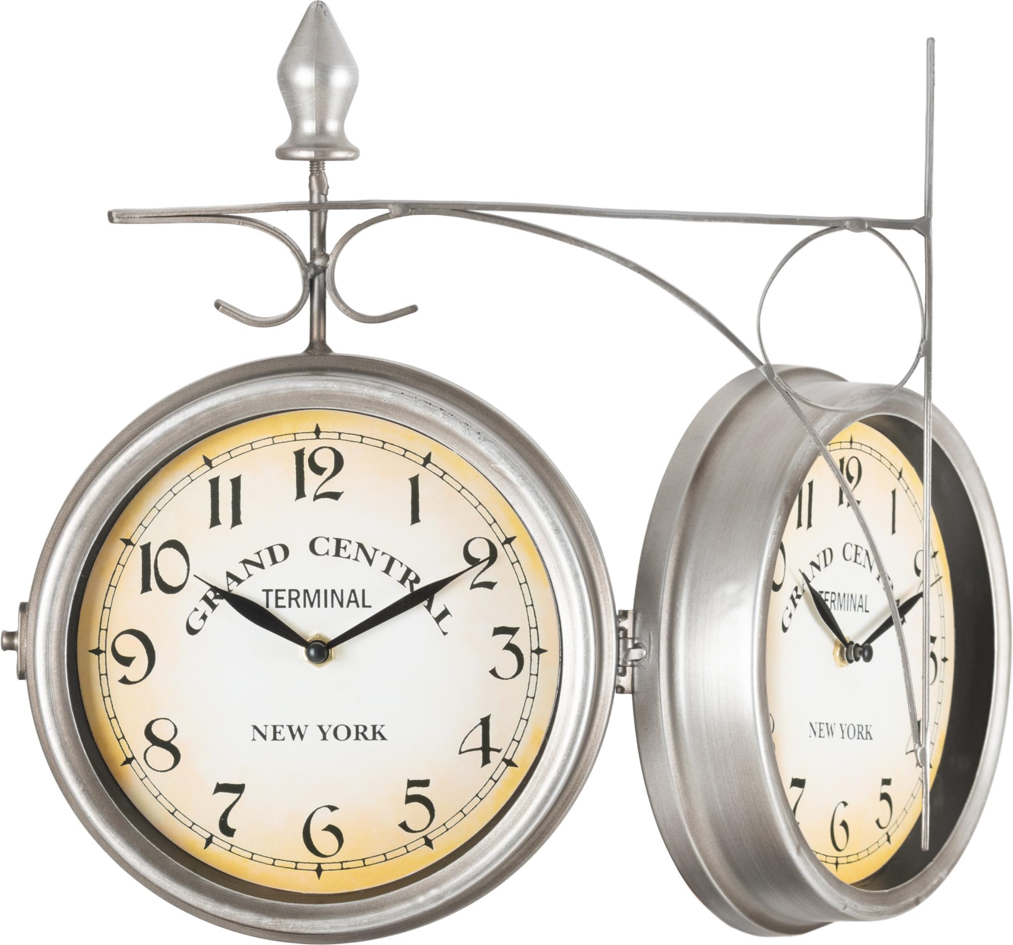 Stagecaptain Horloge De Gare BHU-4543 SR Grande avec Support Mural Argent