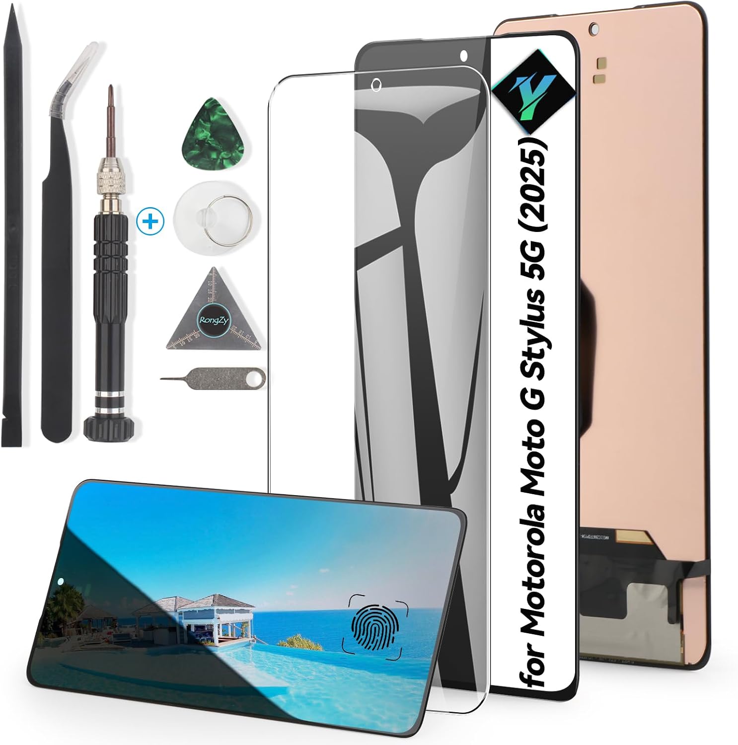 OLED for Motorola Moto G Stylus 5G 2025 XT2517/XT2517-1/XT2417-2 Screen Replacement for Motorola G Stylus 5G LCD Display Touch Screen Digitizer Assembly with Tools(Support Fingerprint)