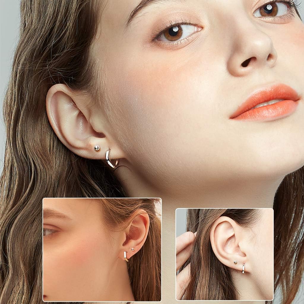CERSLIMO 3 works Sterling Silver Stud Earrings for Women Men Tiny Silver Ball Earrings Set Cartilage Small Tragus Earrings for Sensitive Ears(2mm,3mm,4mm) - Image 5