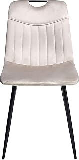 Beliani Conjunto de 4 sillas de Comedor Modernas de Terciopelo con Patas de Hierro Negras con Recubrimiento en Polvo Gris ...
