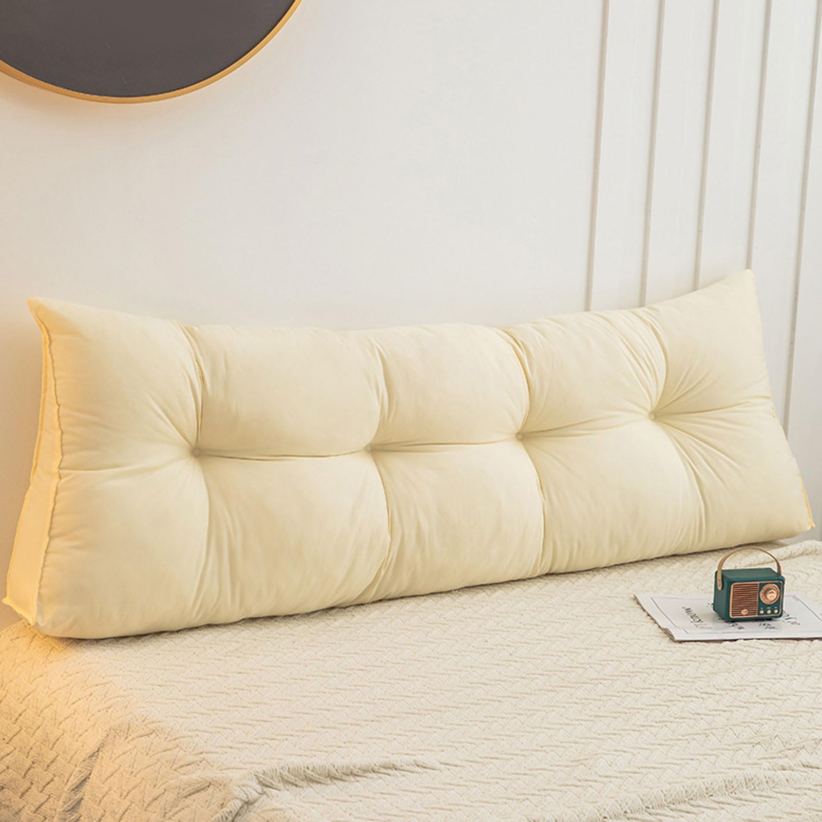 HUHJYUGE Almohada Lumbar Triangular para Cabecero de Cama, Sofá Tatami, Dormitorio, Reposacabezas de Cama, Cojín de Respaldo de Lectura, Almohada de Lectura de Descanso, Cojín Lumbar (F 90cm)