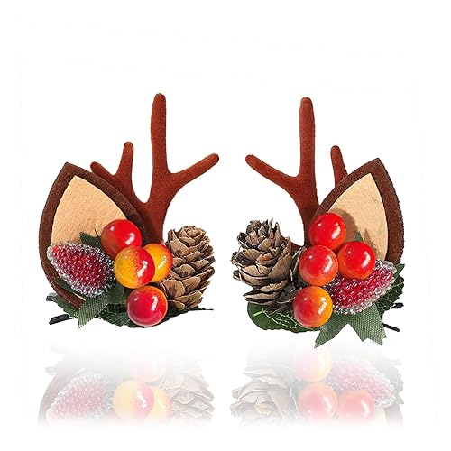 Miniatura 1 de Diadema de cuernos de reno de Navidad, piña, lindas pinzas para el cabello, diadema de ciervo, accesorios para el cabello de Navidad para mujeres y