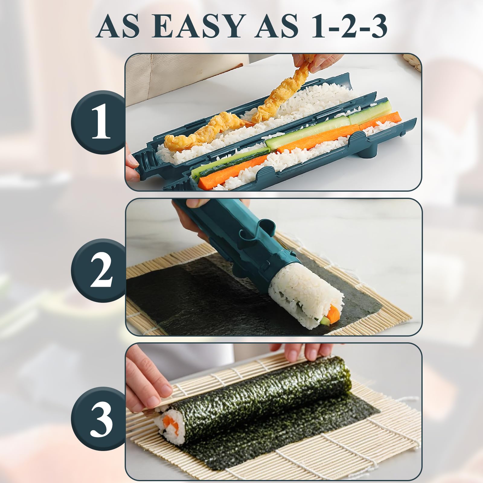 4-delige Sushi-set, Multifunctionele Sushi-maker, Geschikt Voor Het Maken Van Rijstballen Doe Het Zelf Rijstballen Bazooka Doe Het Zelf Beginnersset