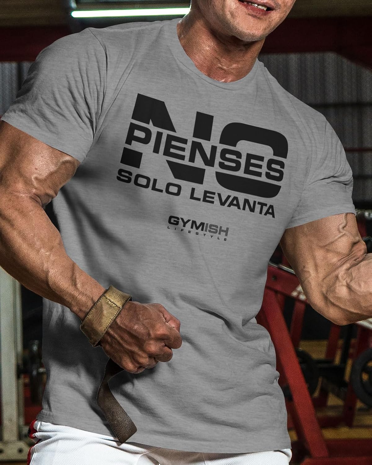 Gymish Spanish NO pienses, Solo Levanta Workout Shirt for Men, Cool Gym T-Shirt