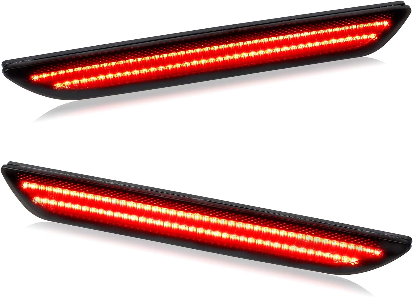 RUXIFEY Smoked LED Side Marker Lights Rear Sidemarkers Compatible with 2015-2019 Ford Mustang Red - Pack of 2