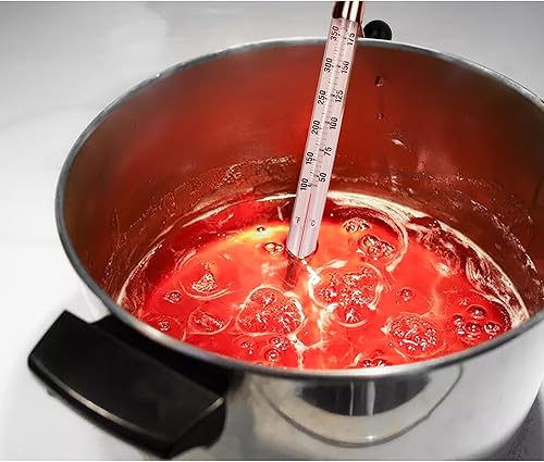 Miniatura 6 de HIC Kitchen Termómetro de gelatina de caramelo para asar freír, tubo de vidrio de fácil lectura con funda protectora y guía de temperatura
