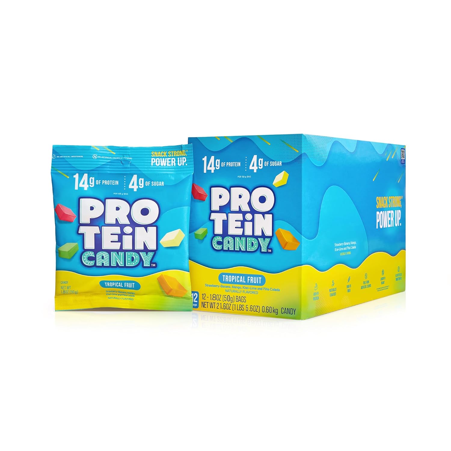 Protein Candy | 12-Pack | Low Sugar Candy | Whey Protein Isolate Snacks | A Good Source of Fiber | No Artificial Flavors or Colors | Gluten-Free | Made in the USA | Berry Punch