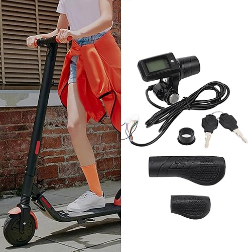 Miniatura 7 de Elelctric - Juego de bicicletas eléctricas con agarre derecho para bicicleta con pantalla LCD, velocidad en tiempo real, pantalla de potencia y