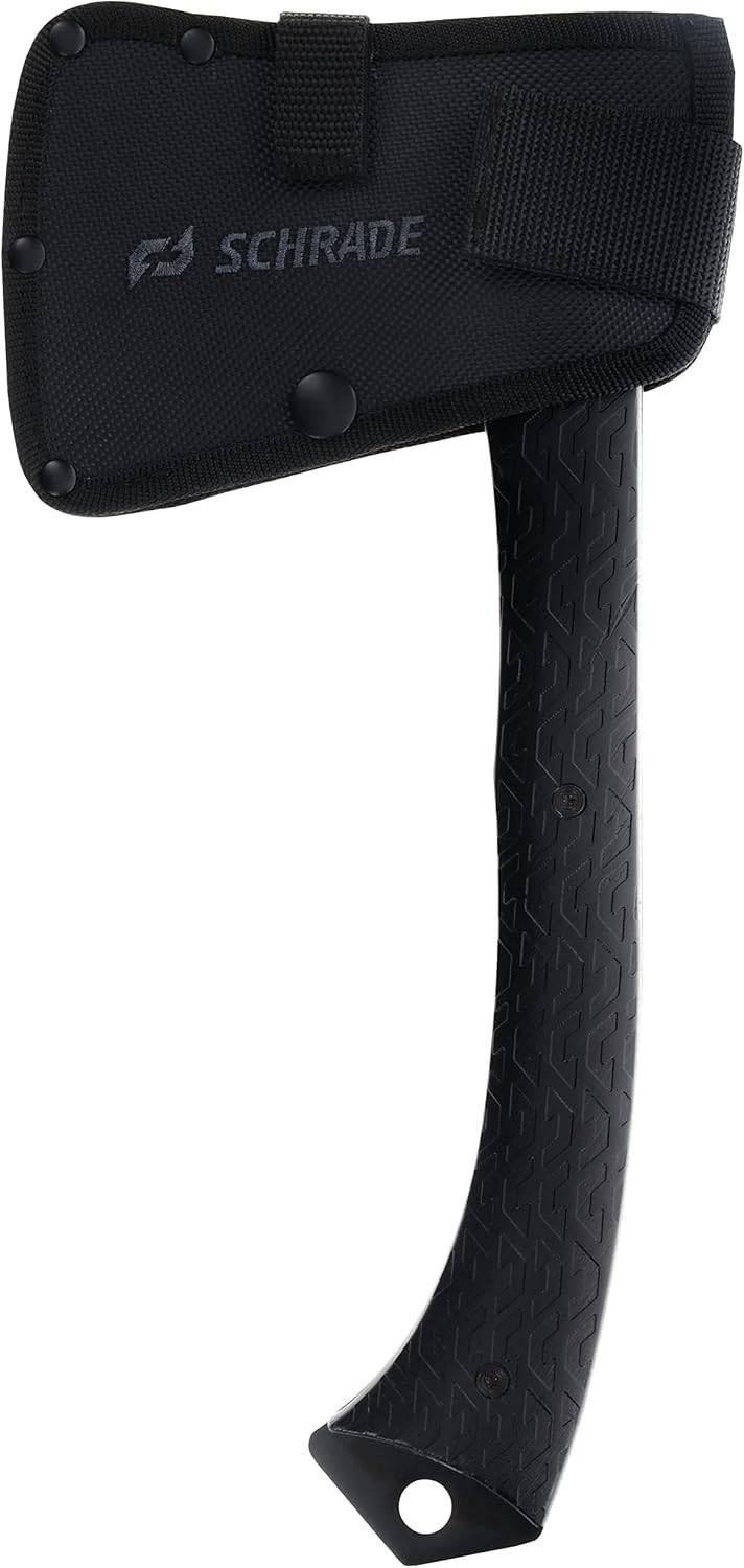 Schrade Delta Class Recoil Axe 13in with 3in 3Cr13 Steel Blade and G10 Handle for Outdoor Survival, Camping, and Bushcraft