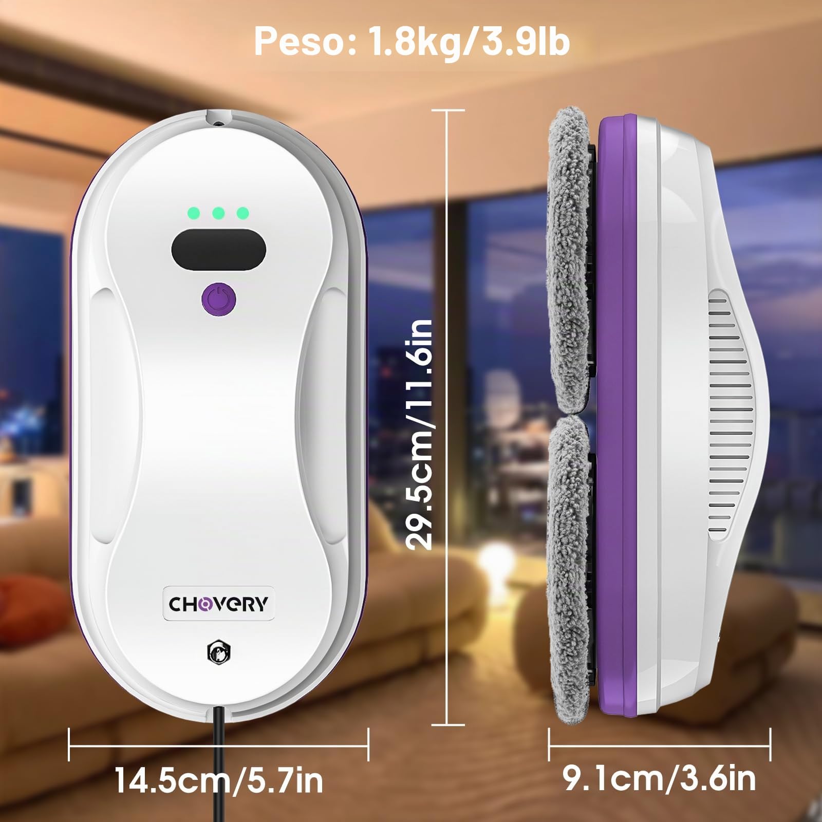 CHOVERY CL-2 Robot limpiador de ventanas con mando a distancia automático