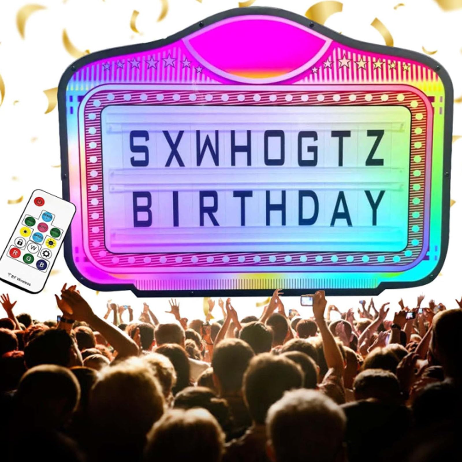 Panneau d'affichage LED VIP haut de gamme avec lettres colorées variables pour club