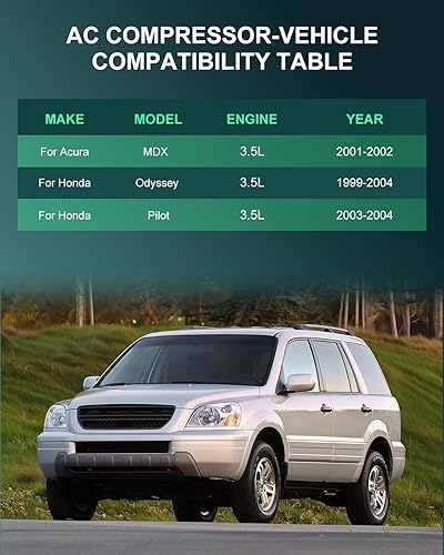 Miniatura 1176 de SCITOO CO 10739C - Compresor de CA compatible con Honda Element 2.4L 2003 2004 2005 2006 2007 2008 2009 2010 2011