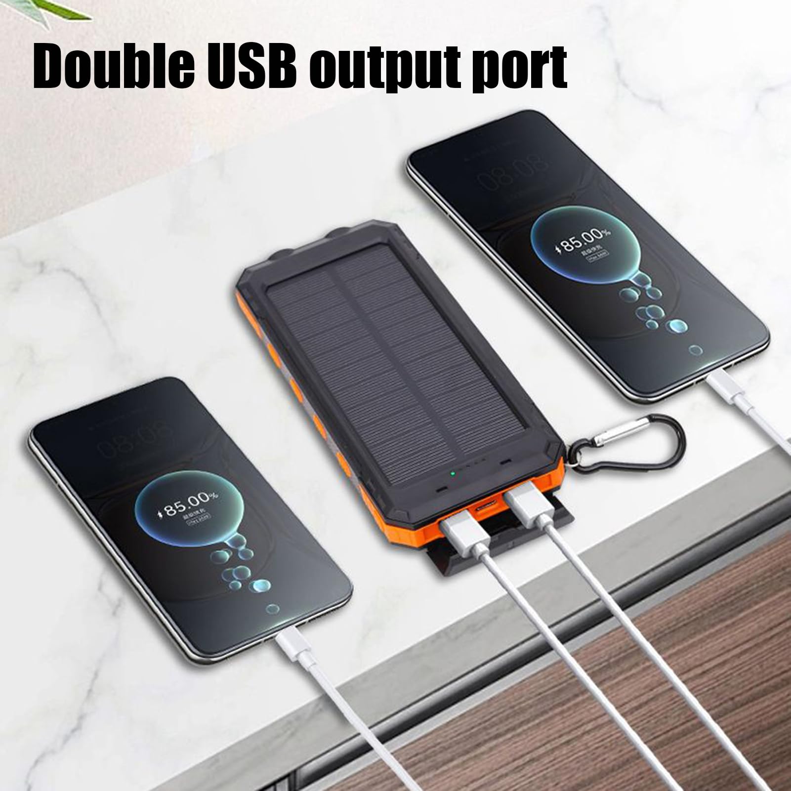 Caricatore solare da 20000 mAh, ricarica rapida, torcia elettrica e impermeabile, caricabatterie solare portatile per campeggio, emergenze all'aperto, viaggi e uso domestico