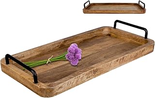BigDean Serviertablett aus Mangoholz - 60 x 30 x 3 cm - Vintage Holz Tablett - U im Test