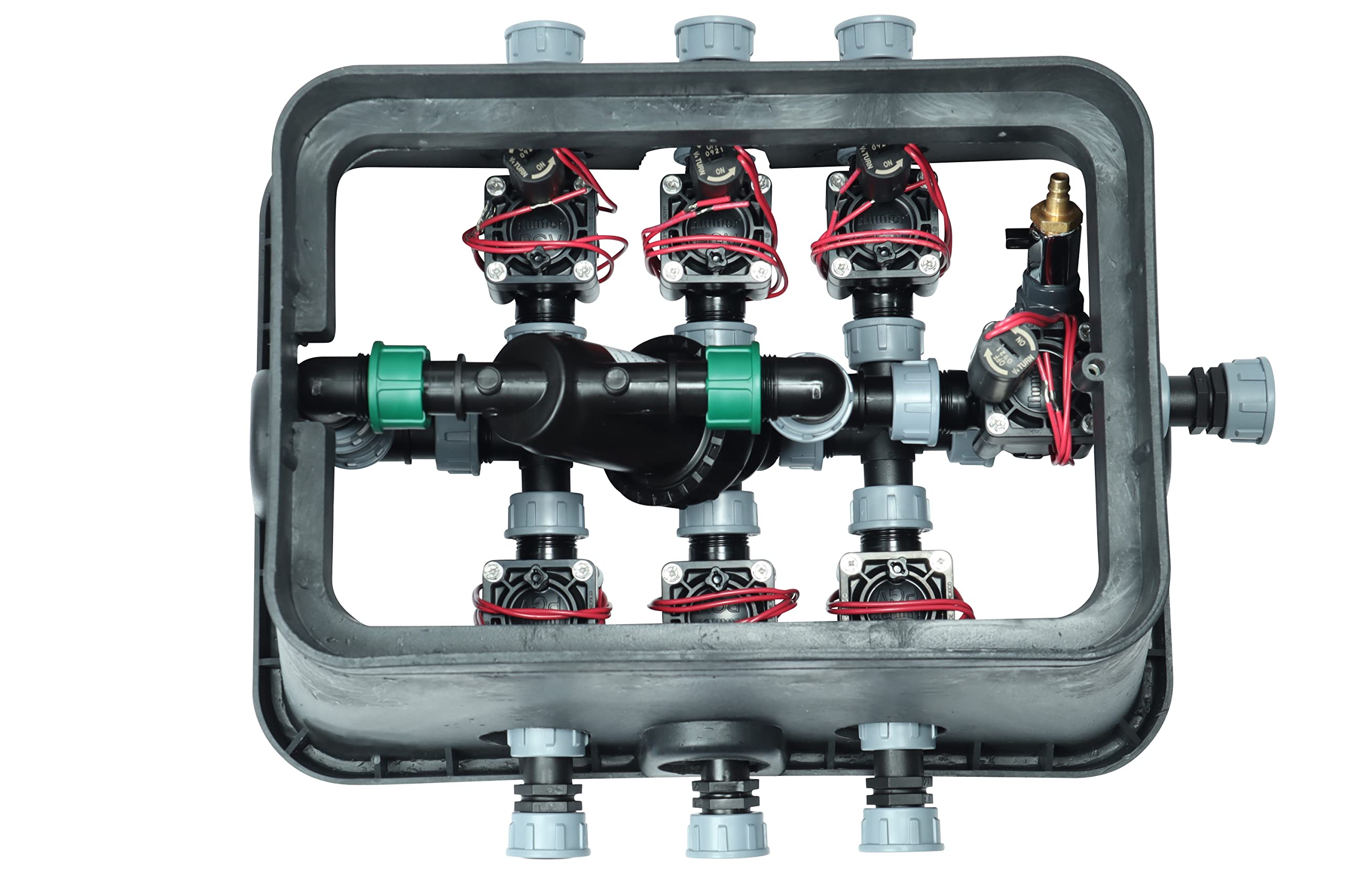 Wacredo Ventilbox Standard, 12" Ventilkasten rechteckig mit Deckel, 390 x 520 x 325mm Hydrantenschutzgehäuse Verteilerkasten für bis zu 6 Magnetventile | Bewässerung |Bewässerungsanlage