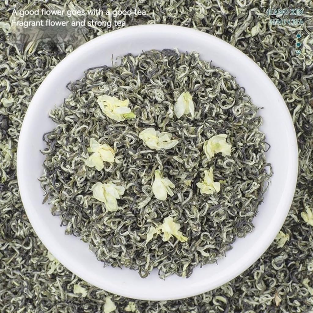 Premium 250g * 2 Jaśminowa Zielona Herbata "Pływający Śnieg" - Mocny Aromat Jaśmin - Herbata Luźna Liść - Pudełko Upominkowe