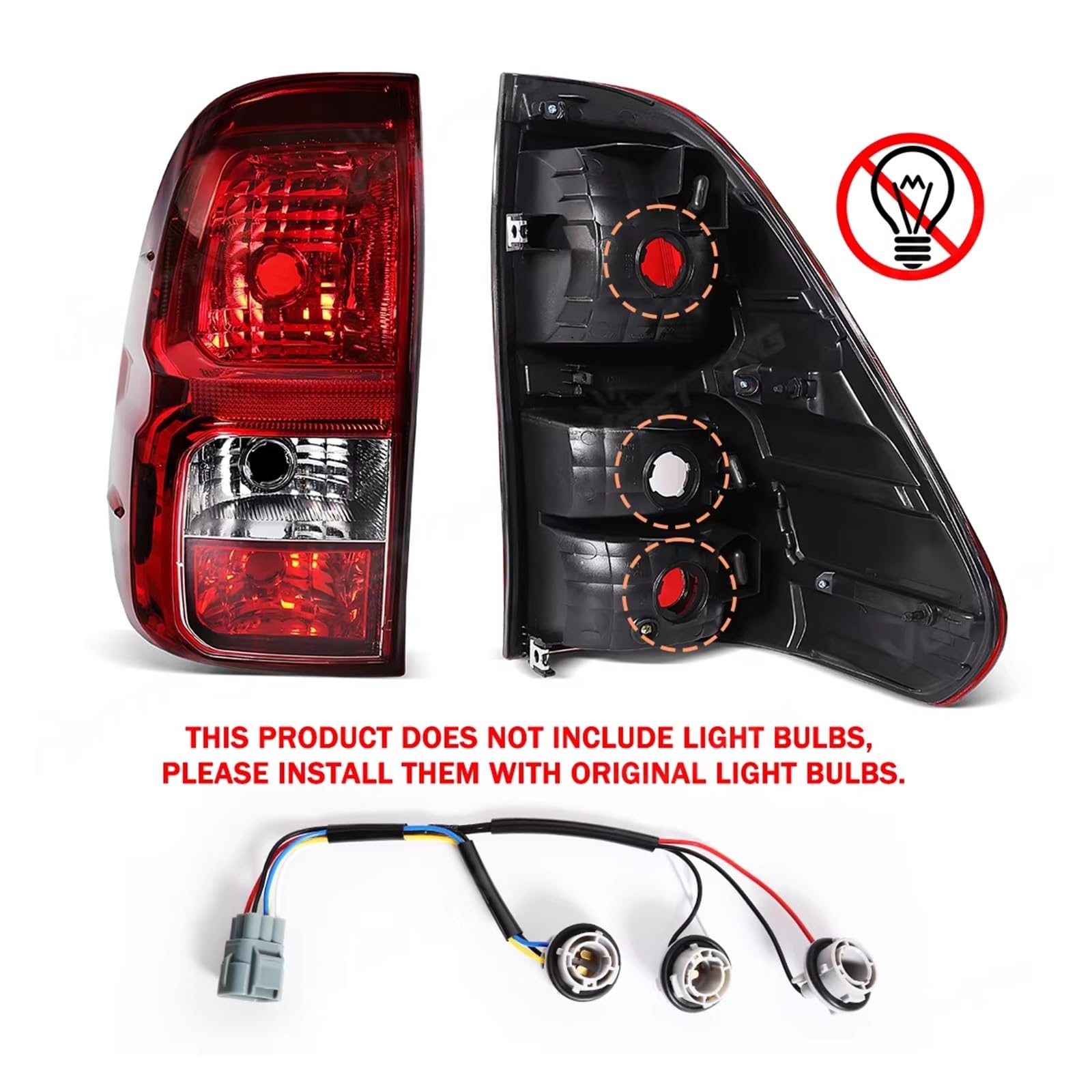Gruppo fanale posteriore Per Toyota Per Hilux Per Revo Pick-up 2016-2018 Auto Fanale posteriore con cablaggio Nessuna lampadina Lampada di coda sinistra/destra Fari di stop(RHD Right)