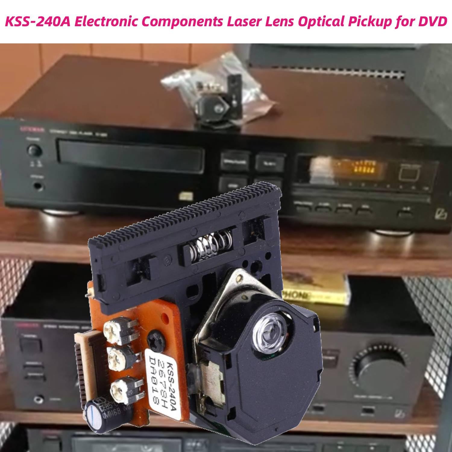 Tissting Lente óptica, precisión KSS-240A, mecanismo de lente láser de repuesto con reproducción estable, material ABS antiestático para reproductores de CD y DVD, entretenimiento en el hogar y