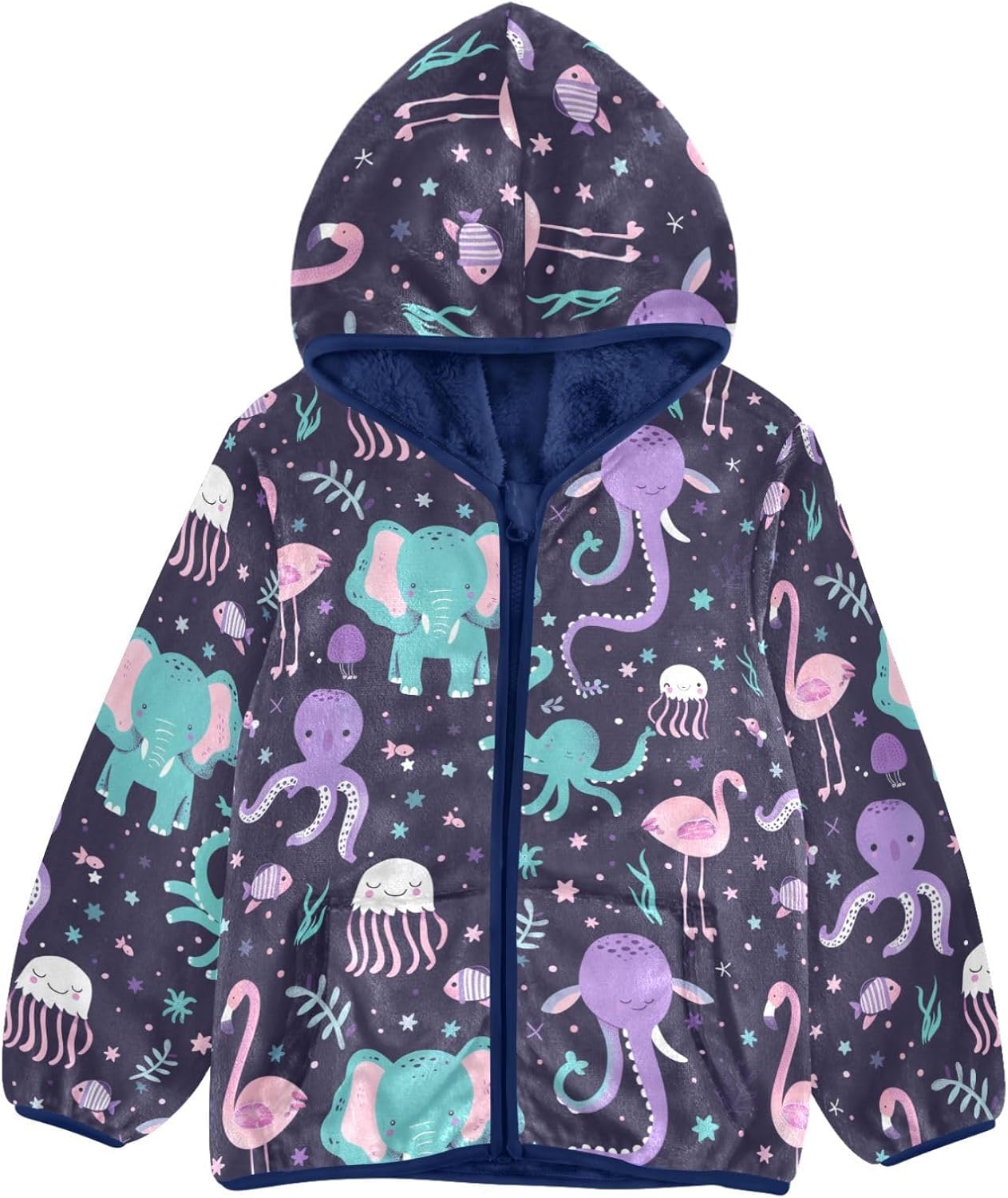 Animals Toddler Winter Jackets Outerwear Jackets & Coats Navy Blue Cute Baby Boys Clothes 3T