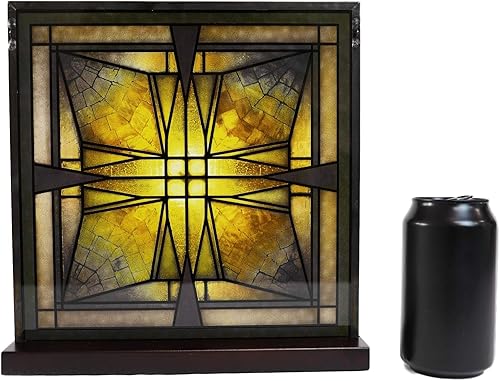 Miniatura 3 de Ebros Frank Lloyd Wright Thomas - Lámpara de techo para entrada de casa, diseño de vitrales, arte con marco de metal, decoración de pared o