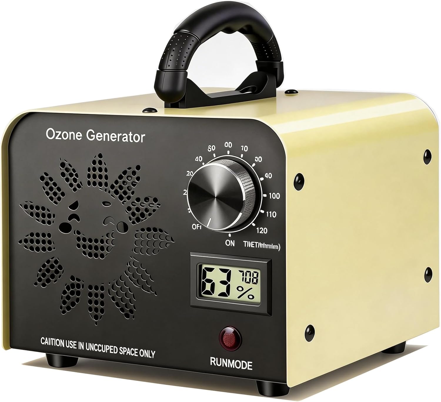 Ozone Generator 90,000mg/h with Temp/Humidity Display, High Capacity Output Portable Ozone Machine Odor Removal, Ozone Air Purifier for Rooms, Smoke, Cars and Pets, Ozone Machine up to 4000sq.ft