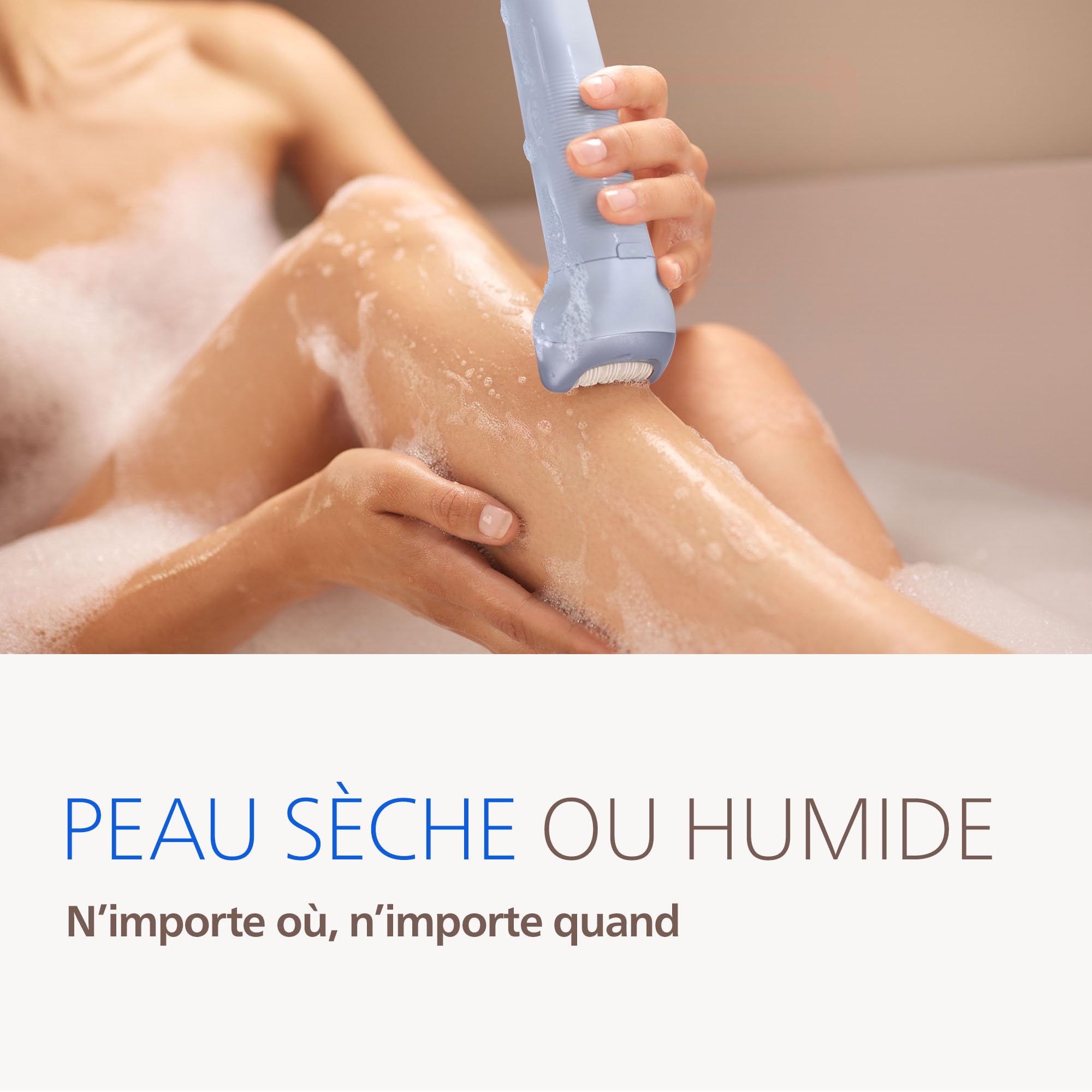 Philips Épilateur série 8000 – épilateur électrique sans fil, utilisation sur peau sèche ou humide, épilation des jambes et du corps, avec ProGuide, 5 accessoires, autonomie 60 min, modèle BRE709/00