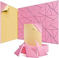 Vista 36 de Paquete de 12 paneles acústicos con autoadhesivos, paneles de espuma a prueba de sonido de 12 x 12 x 0.4 pulgadas, paneles de sonido de alta