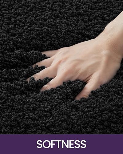 Miniatura 3 de DEXI Alfombra de baño de 24 x 16 pulgadas, extra suave y absorbente, lavable, antideslizante, gruesa, alfombra para suelo de ducha, bañera, color