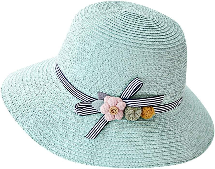 FENSIN Woman Fisherman's Cap Sun Straw Hat Summer Beach Hat Sun Visor Green