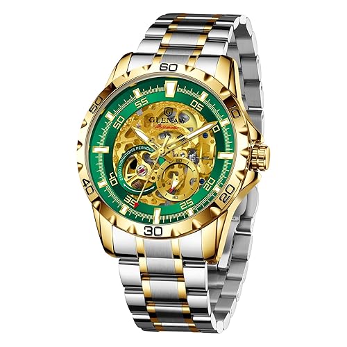 Automatic Watches for Men - Self-Winding Mechanical Movement, Skeleton Open