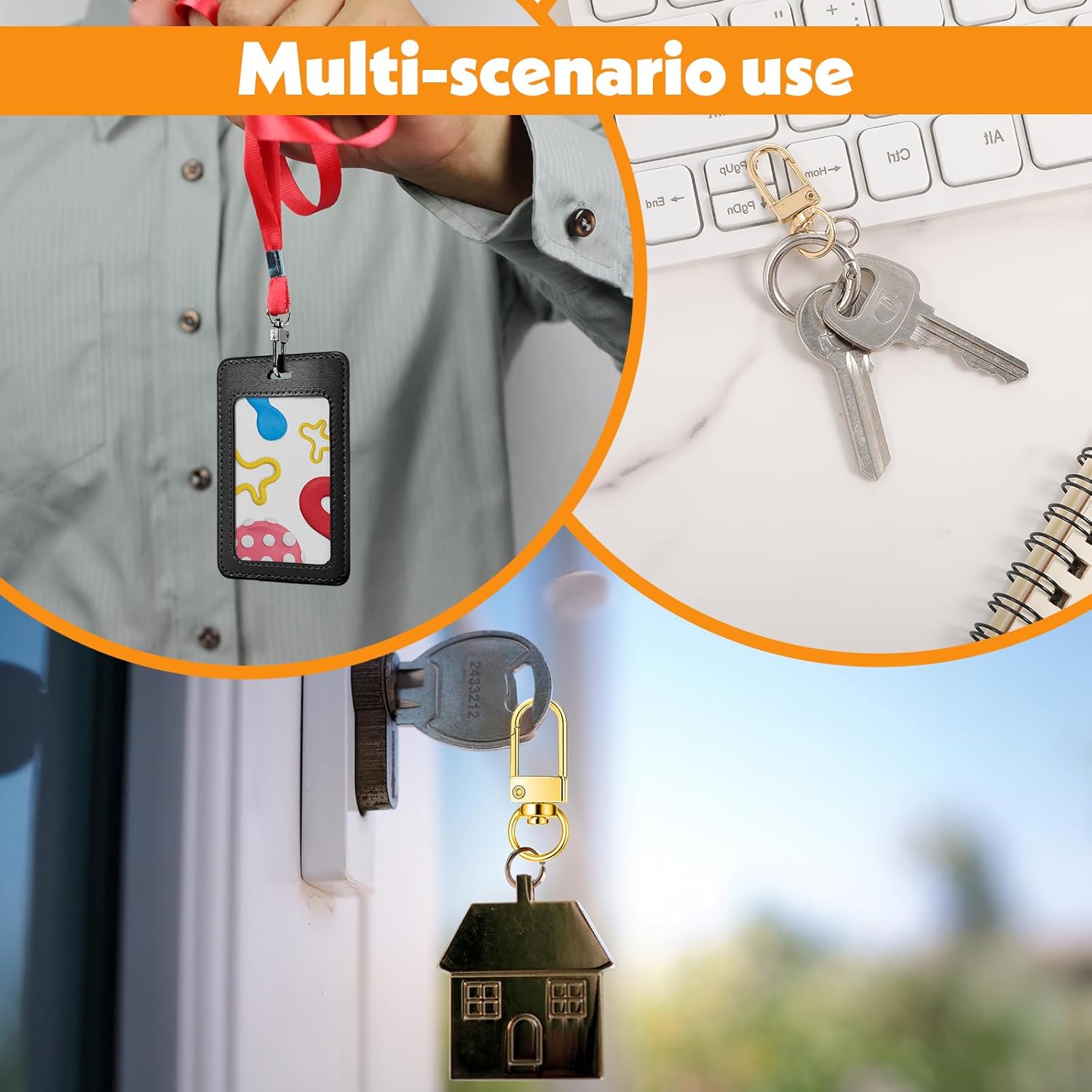 60Pcs Metal Lobster Claw Clasps Silver Swivel Snap Keychain Hooks for Making DIY Crafts Lanyard Purse Bracelet Jewelry Making Accessories Fastener Hook Connector - Image 6