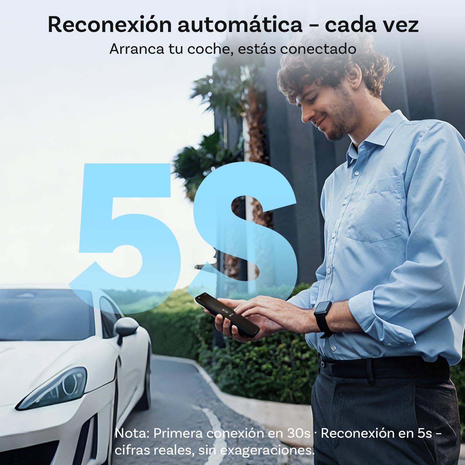 OTTOCAST 2 en 1 Inalámbrico CarPlay y Android Auto Adaptador, Mini Nova 2026 Wireless Adapter Ultra-Compacto, Compatible con ChatGPT Gemini (iOS 26.3+), Plug & Play para CarPlay/Android Auto por Cable