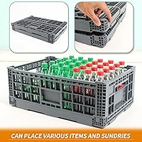 Vista 5 de Contenedor de almacenamiento plegable contene, caja de almacenamiento de plástico resistente de transferencia de 52 litros, cajas de leche