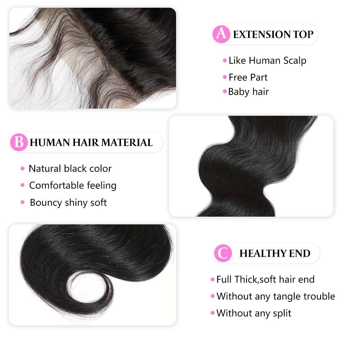 Amazon.com : 5x5 HD Lace Closure Human Hair Body Wave 