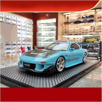 Scale Finished Model Car 1/18 Diecast Alloy For Mazda RX-7 FD3S Simulation Racing Car Model Adult Collection Souvenir Display Miniature Replica Car