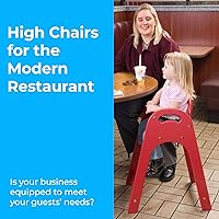 Vista 2 de Koala Kare Silla Alta de Diseño – Silla Alta Moderna, Duradera y Sanitaria para Restaurantes, Apilable Ahorradora de Espacio, Fácil de Limpiar, Rojo