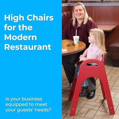 Miniatura 2 de Koala Kare Silla Alta de Diseño – Silla Alta Moderna, Duradera y Sanitaria para Restaurantes, Apilable Ahorradora de Espacio, Fácil de Limpiar, Rojo