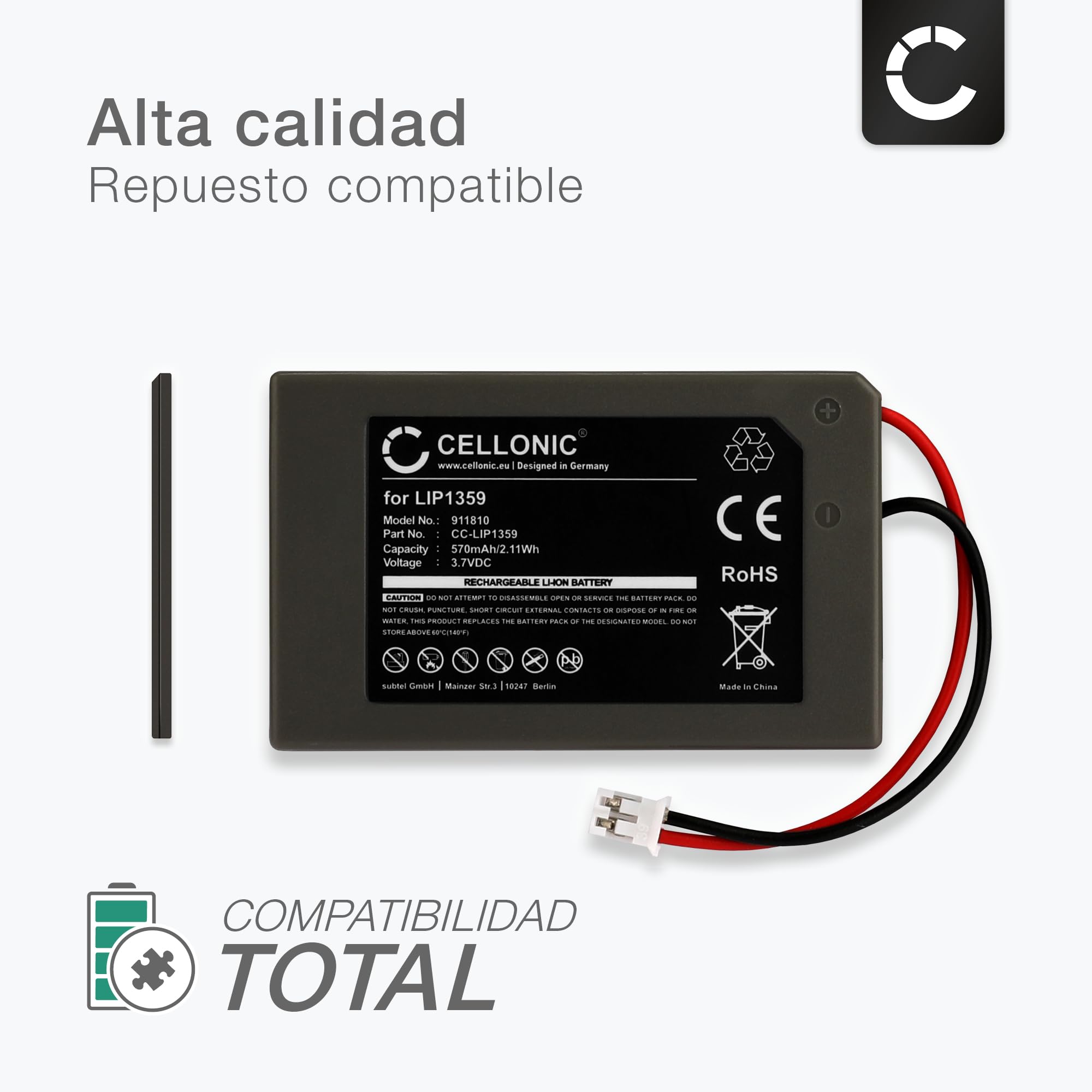 CELLONIC, Batería para Consola de Juegos Compatible con Sony Dualshock 3 Wireless Controller (3.7V, 570mAh)