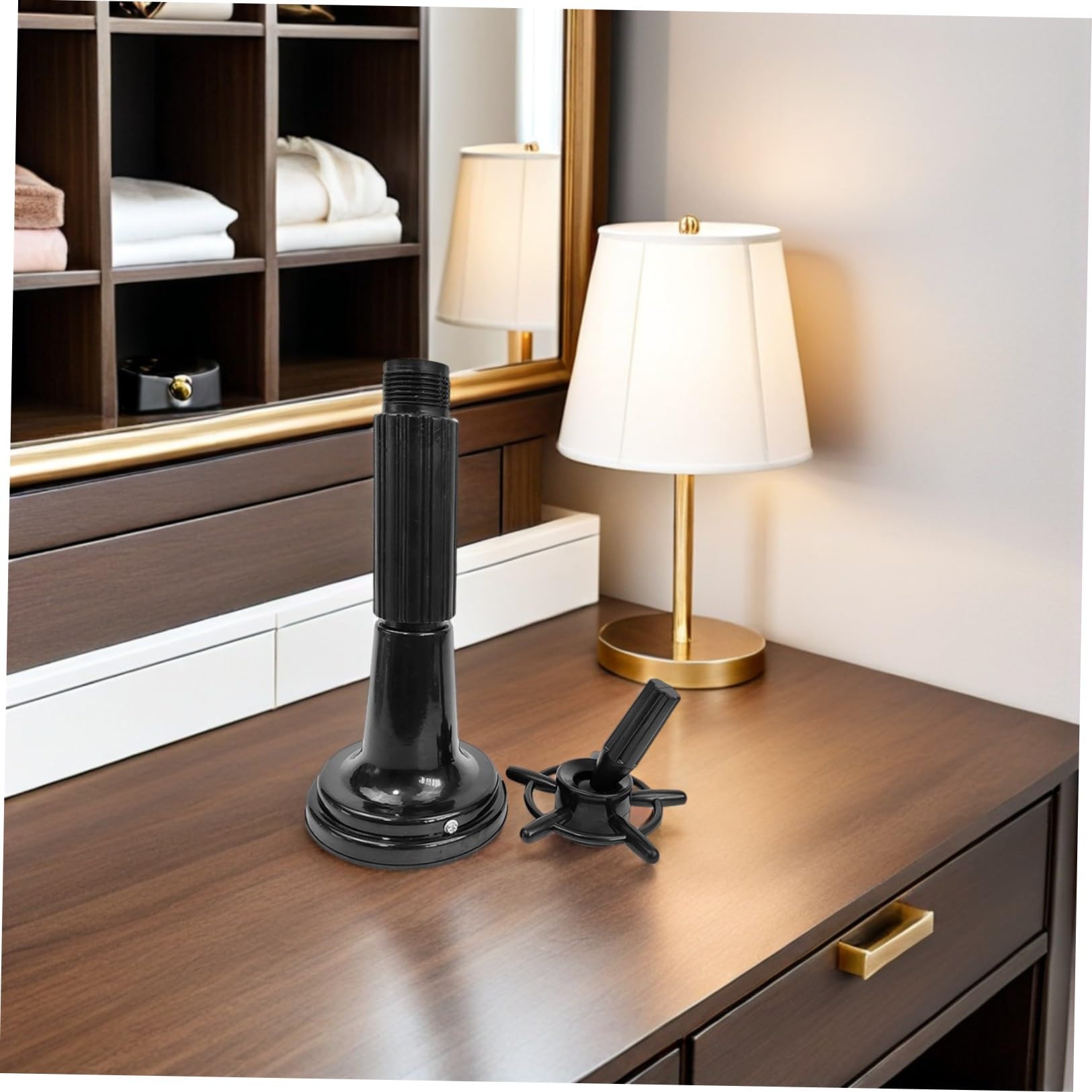MAGICLULU Supporto per Testina Manichino in Plastica Nero con Ventosa, Design Flessibile per Cosmetologico e Saloni di Bellezza