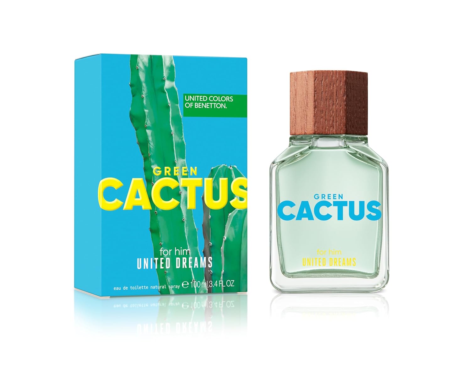 United Dreams - Green Cactus by United Colors of Benetton for Men - 3.4 oz EDT Spray