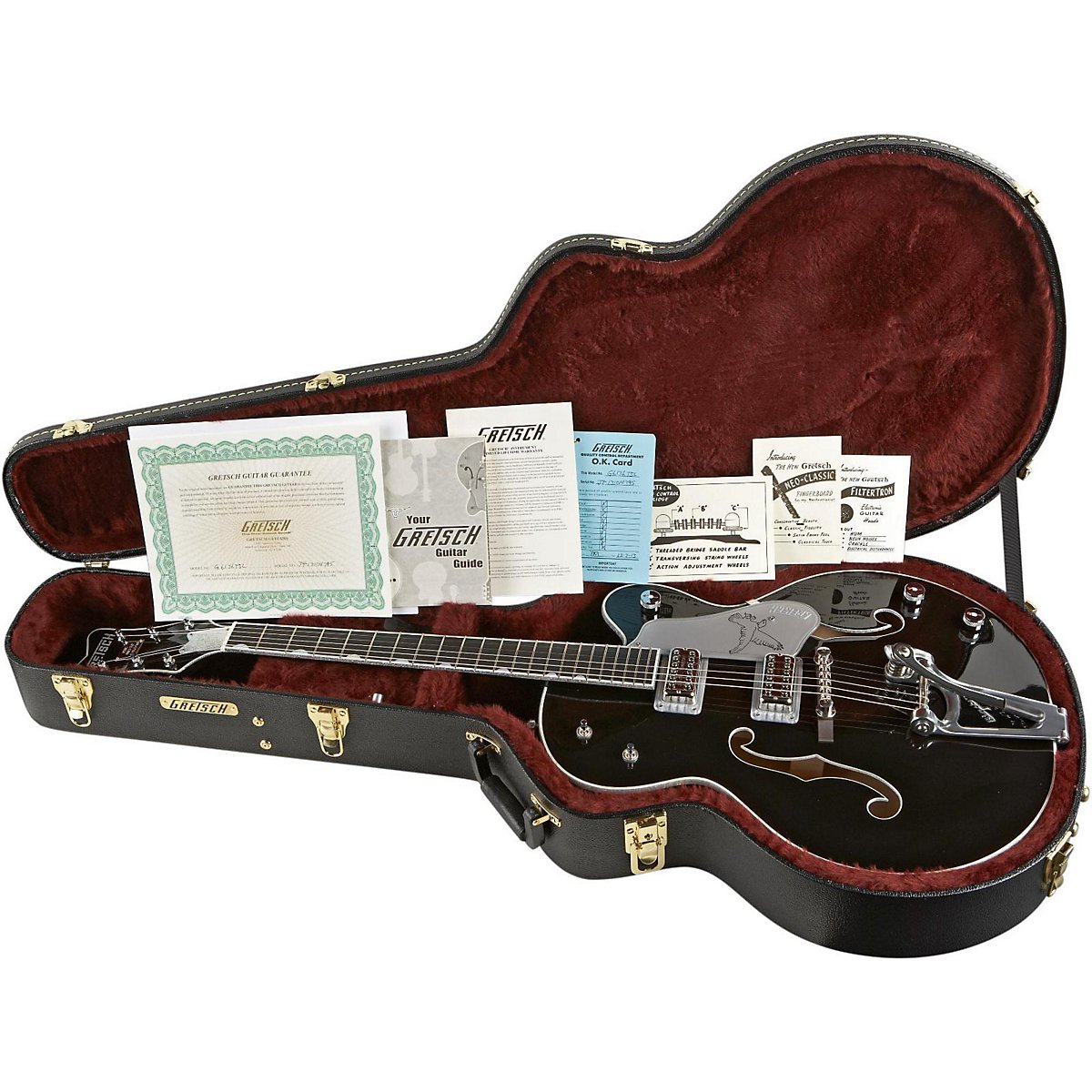 Gretsch G6136TSL Silver Falcon Electric Guitar with Bigsby - Black