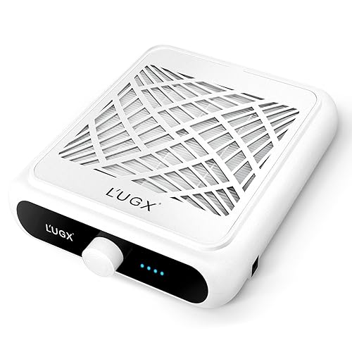 L'UGX Colector de polvo de uñas recargable con 2 filtros reutilizables, colector de polvo profesional de uñas al vacío, extractor de ventilador de